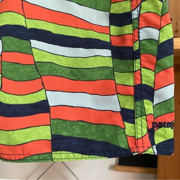 Patagonia Green Orange Blue Print Wavefarer Board Shorts 10 - Picture 9 of 14